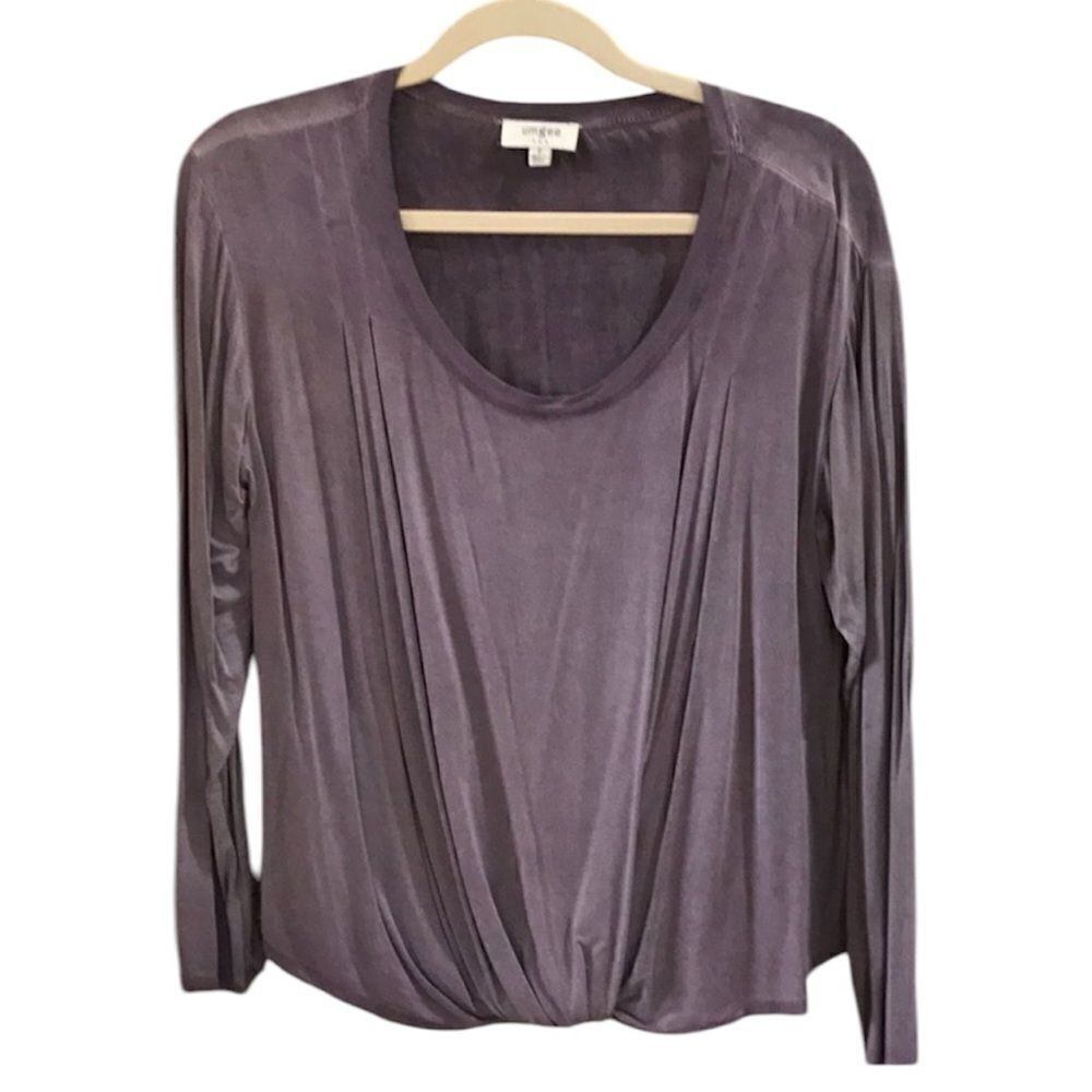NWOT Umgee acid wash look beautiful lavender szS oversized LS twisted front